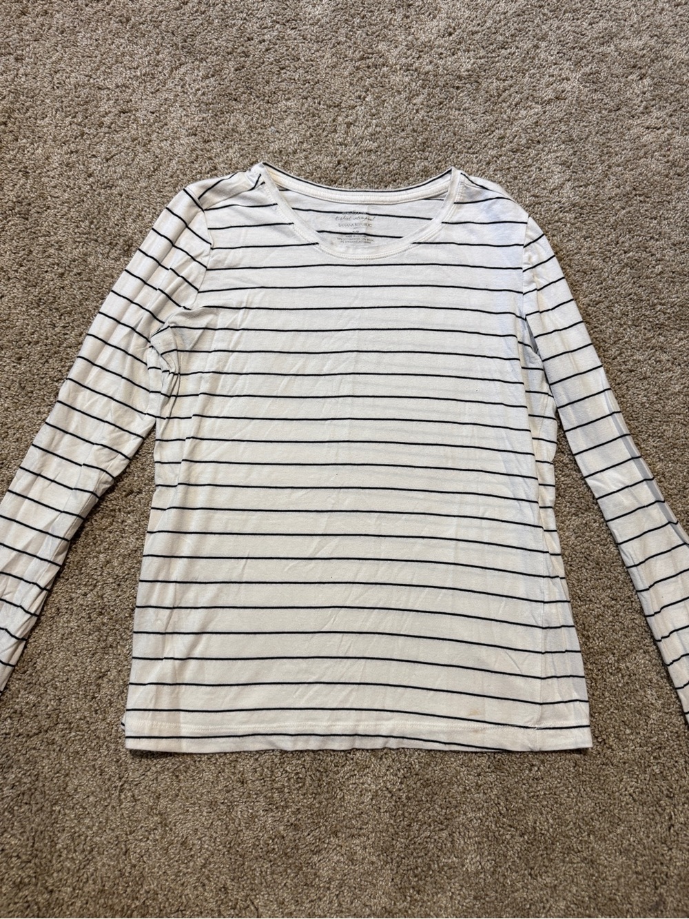 Small Banana Republic Long Sleeve Striped Black White Top